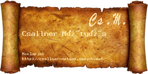 Csallner Mátyás névjegykártya